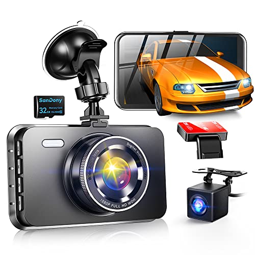 ドライブレコーダー 前後カメラ 32GBカード付き ドラレコ 小型 車載カメラ どらいぶれこーだー 170度広角視野 赤外線暗視ライト LED信号機対策 HDR/WDR技術 操作簡単 高速起動 駐車監視 常時録画 上書き録画 日本語説明書